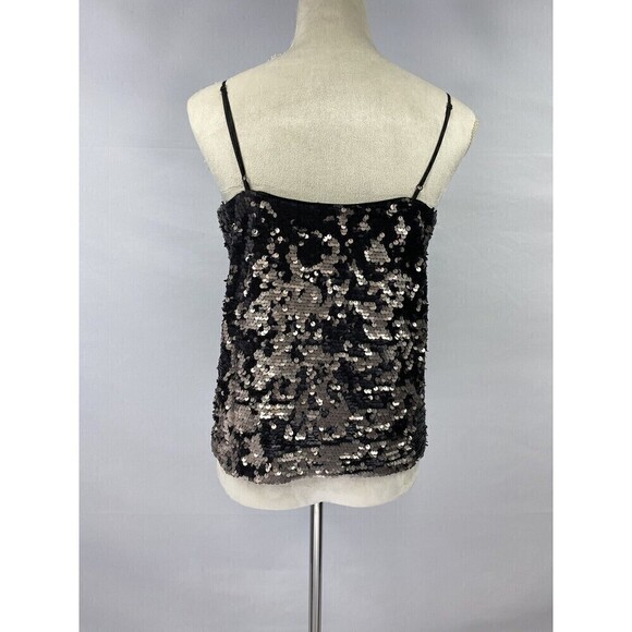 1.State Moody Hues Sequin Camisole Black Gold Size Small Ombre Adjustable Straps - Picture 6 of 13